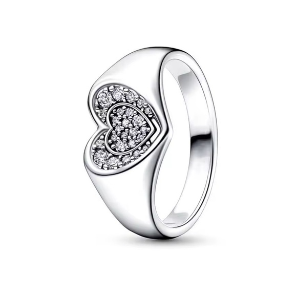 ⚜️ Chic S925 Silver Heart Ring with Zirconia 💎 - Picture 1 of 4